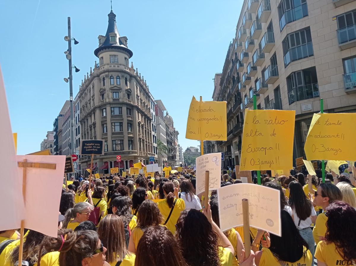 Manifestació a Barcelona d'aquest dimecres