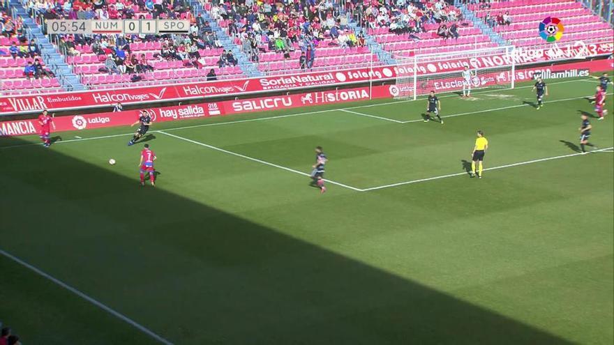 LaLiga 123: los goles del Numancia - Sporting (1-2)