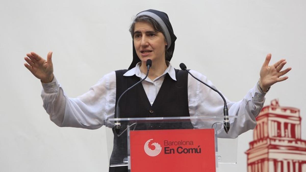 Teresa Forcades, en un acto de Barcelona en Comú, el pasado mayo