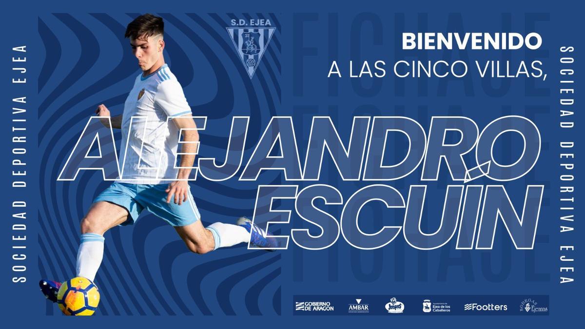 Alejandro Escuín, nuevo jugador del Ejea, cedido hasta junio.