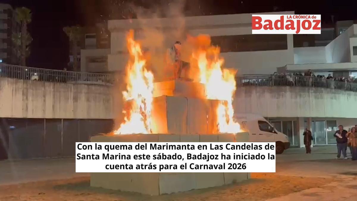 Vídeo | Con la quema del Marimanta arranca el Carnaval de Badajoz