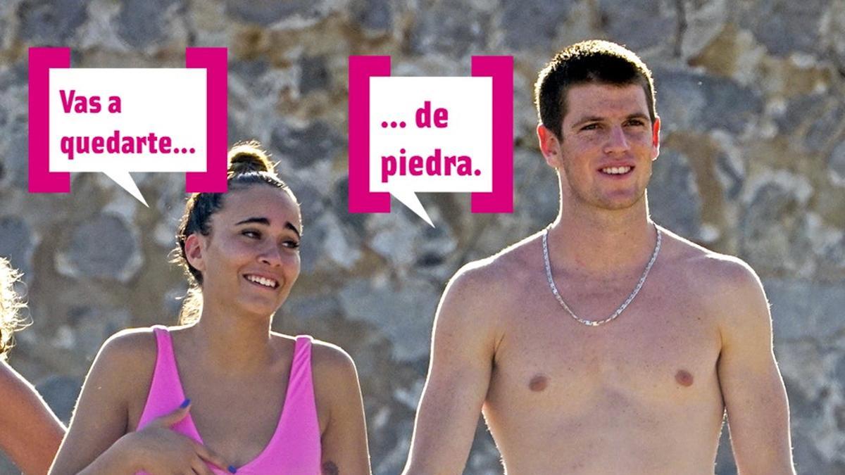 Aitana y Miguel Bernardeau en la playa