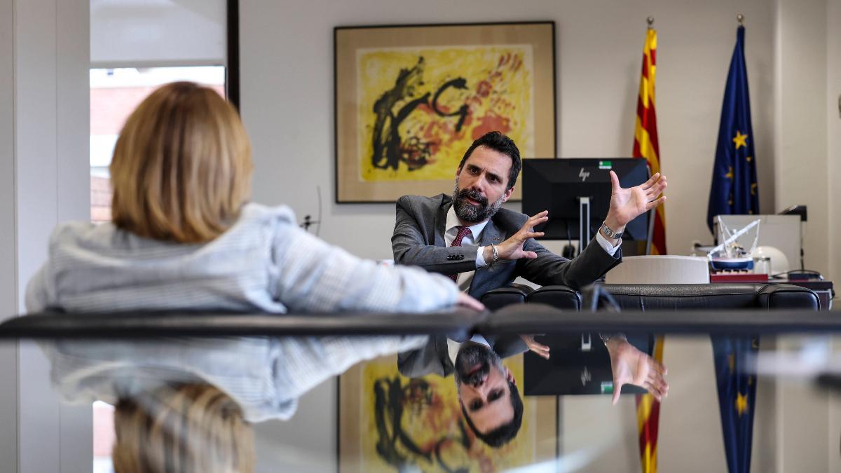 Roger Torrent, en un momento de la entrevista