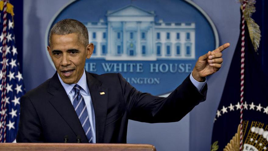 Obama, durante su rueda de prensa.