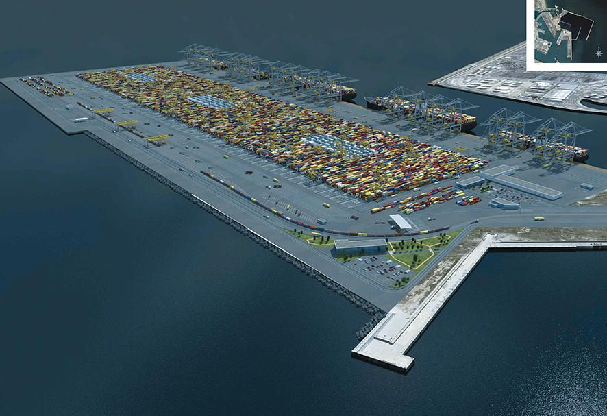 Recreación de cómo será la ampliación del Puerto de Valencia.