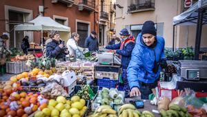 Ambiente en el mercado de Ripoll, el pasado mes de enero.