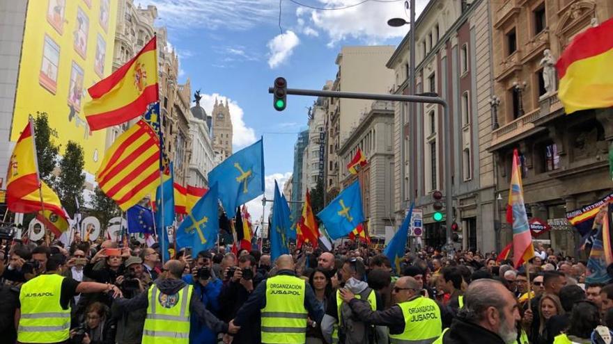 Unos 250 malagueños participan en la manifestación de Jusapol en Madrid