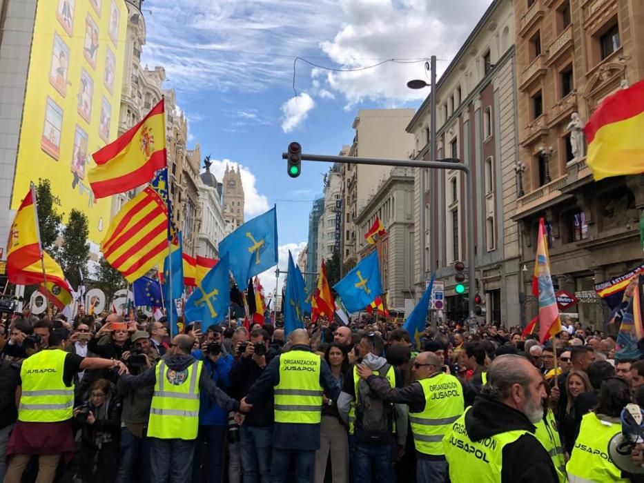 Malagueños en la manifestación de Jusapol en Madrid.