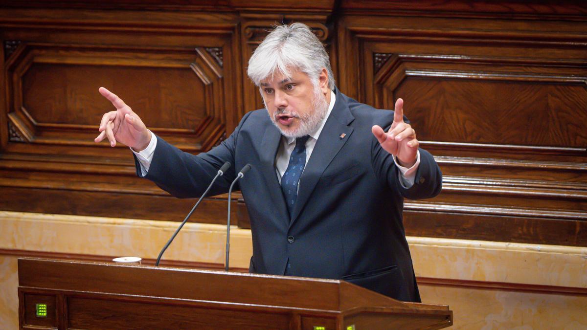 Albert Batet, presidente de Junts en el Parlament, durante el debate de política general.