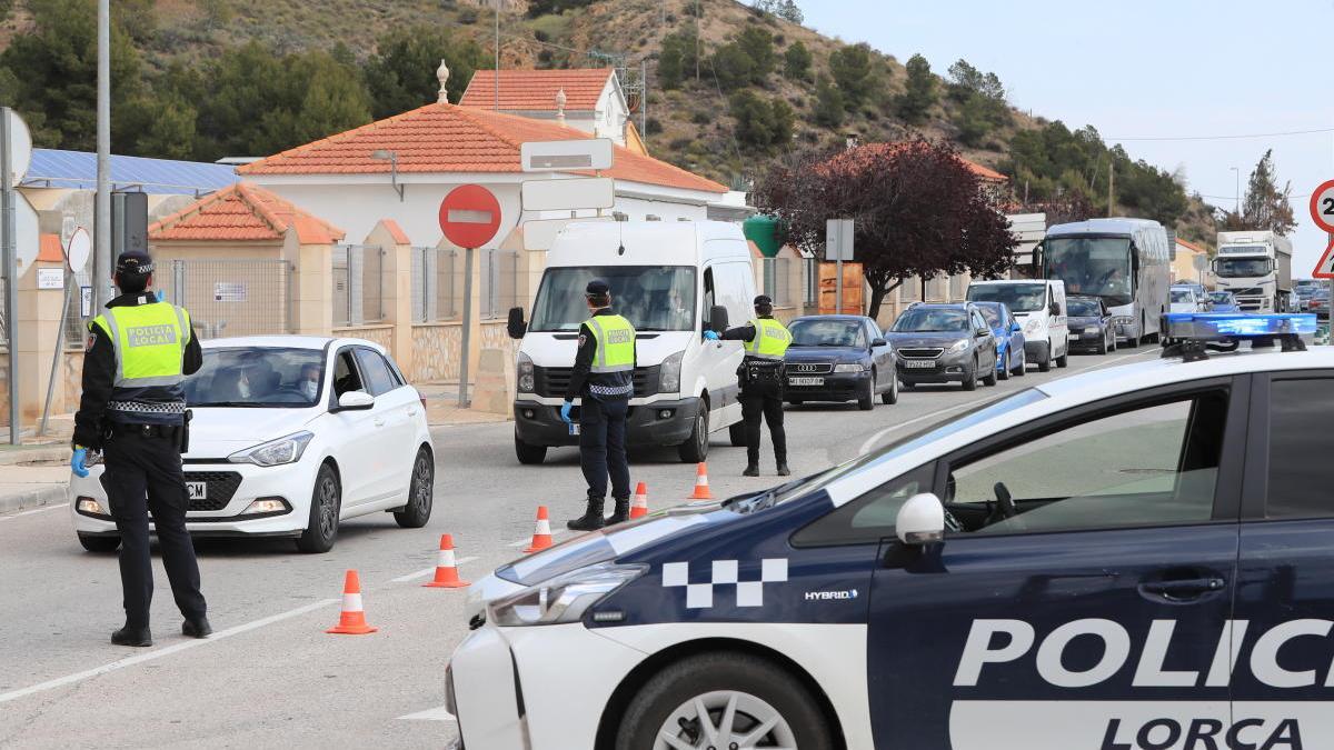 Control de la Policía en Lorca