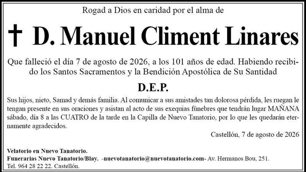 D. Manuel Climent Linares