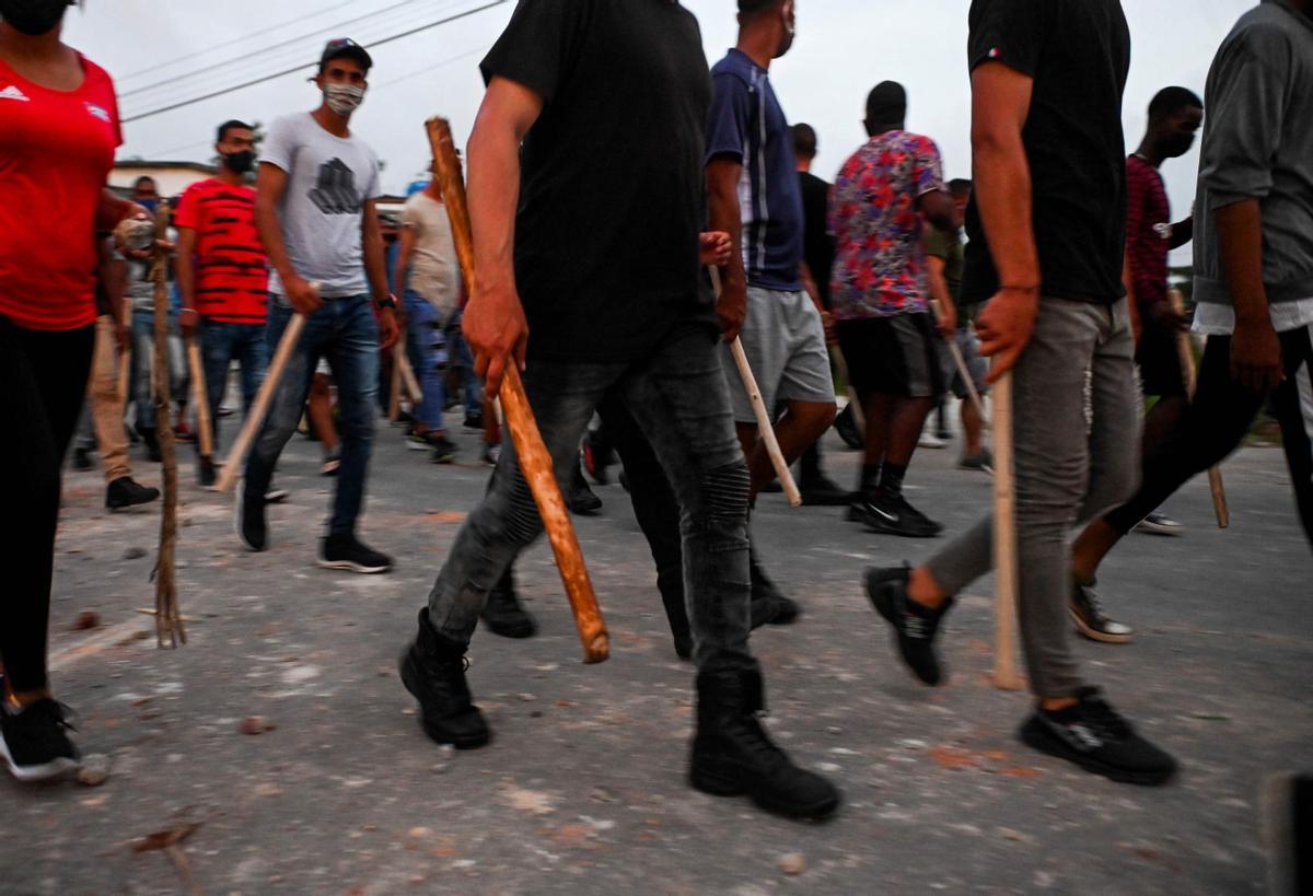 Manifestación en soporte al Gobierno cubano en el municipio de Arroyo Naranjo.