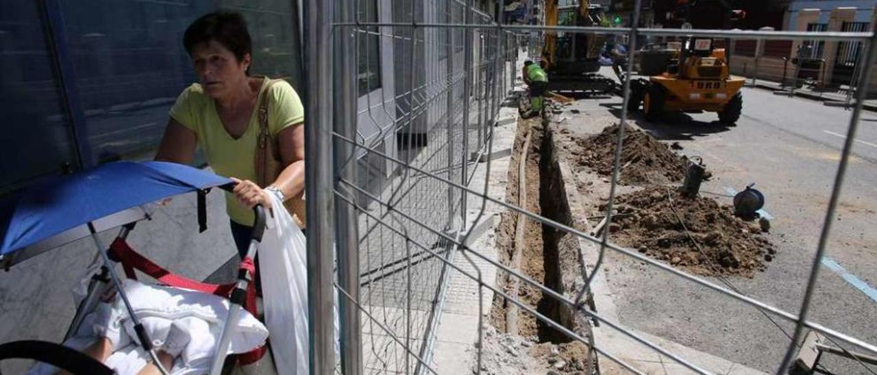 El tramo de la calle González Abarca afectado por las obras.