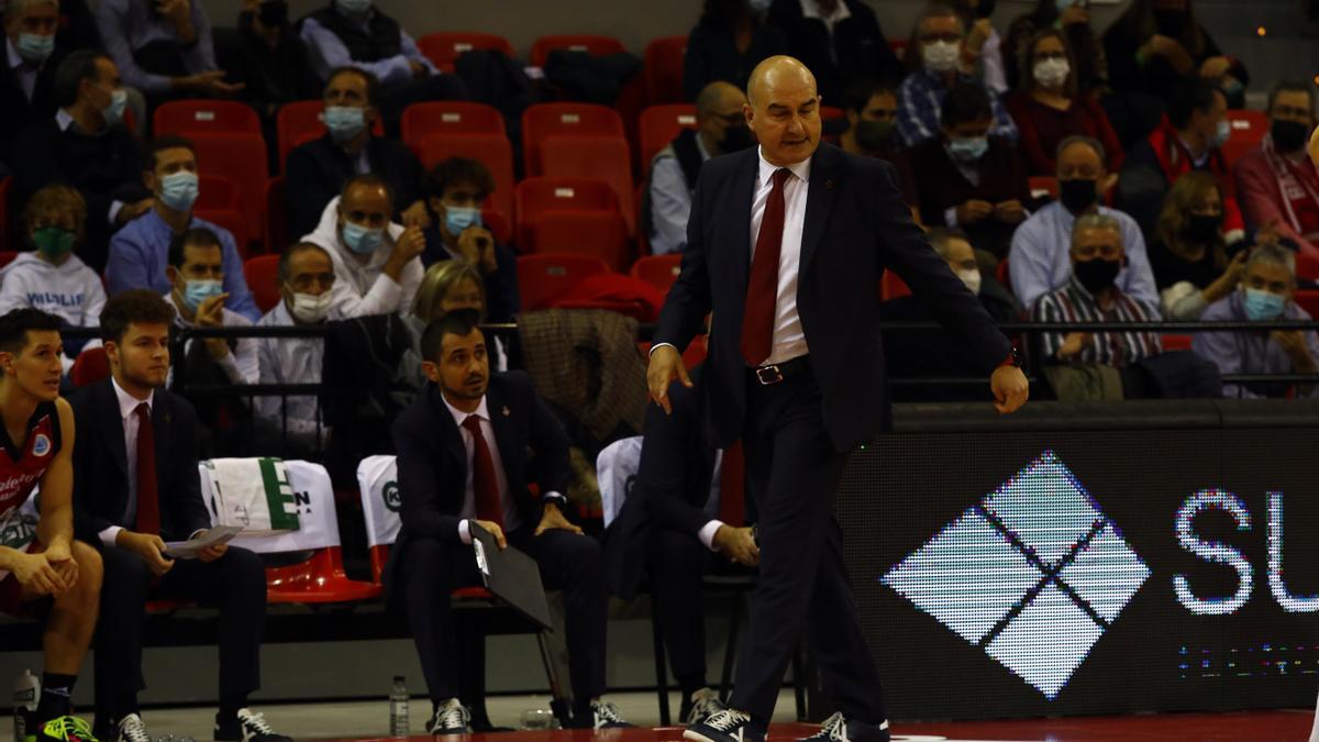 Jaume Ponsarnau, durante el partido ante el Hapoel.