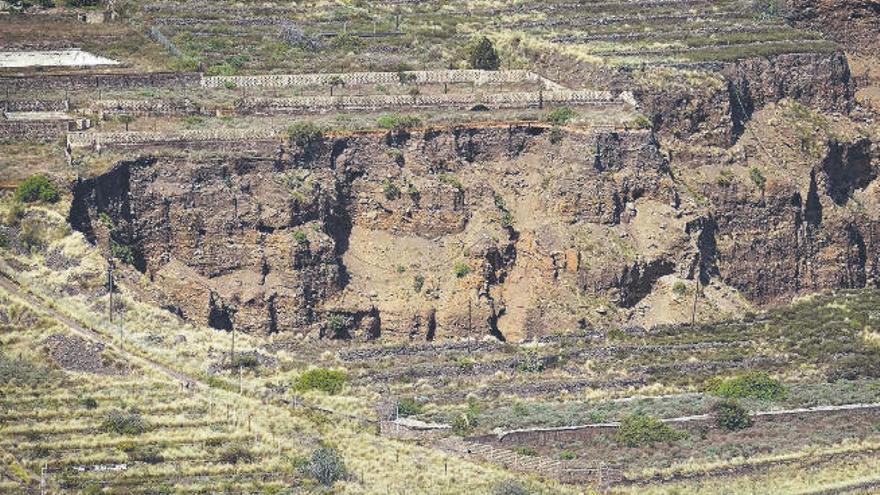 Cantera de áridos situada en el barranco de Badajoz, en Güímar.