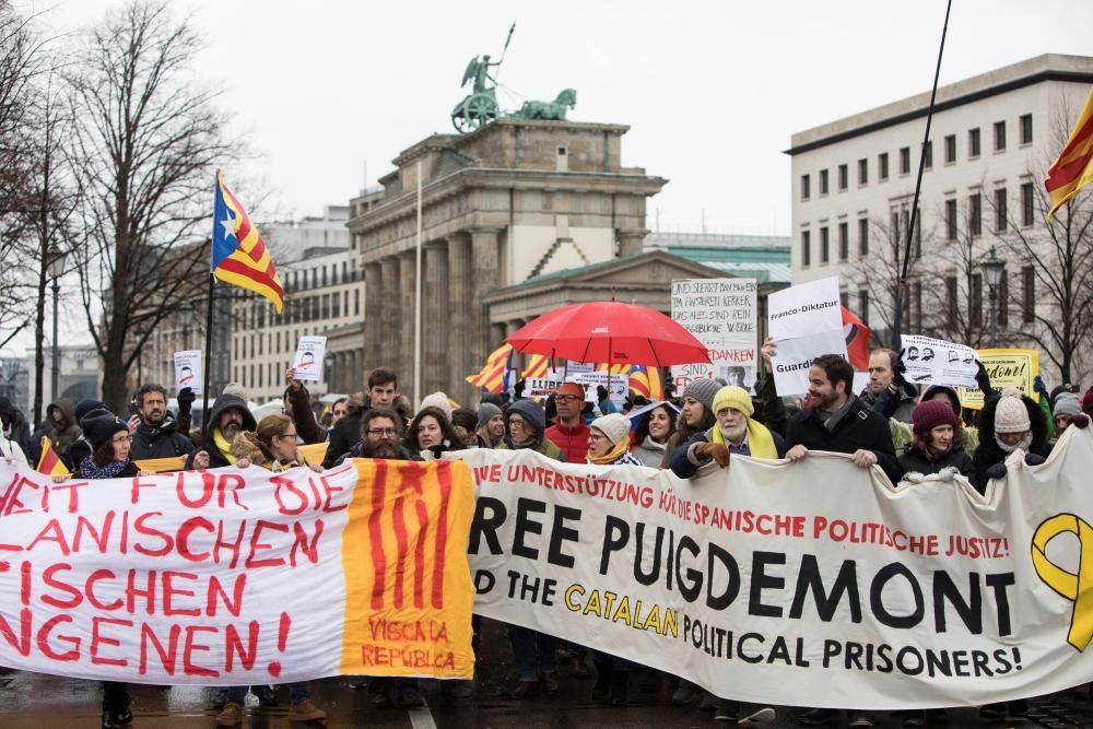 Marcha en apoyo a Carles Puigemont en Berlín