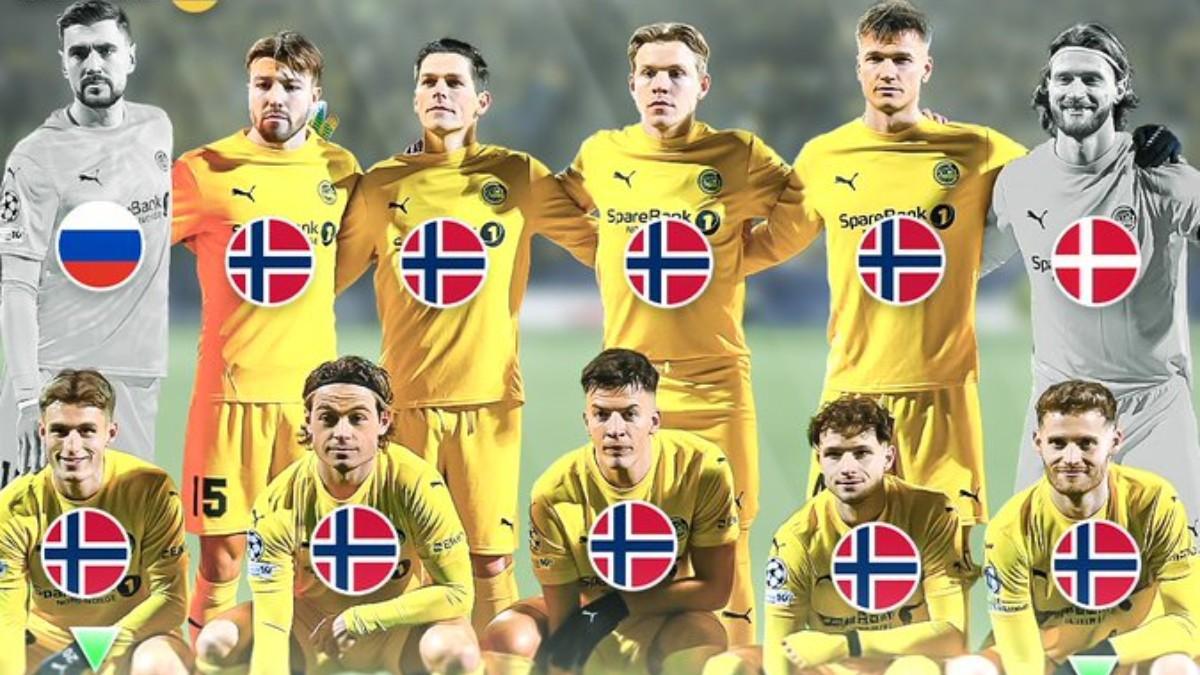 Nueve jugadores del once titular frente al Inter eran noruegos.