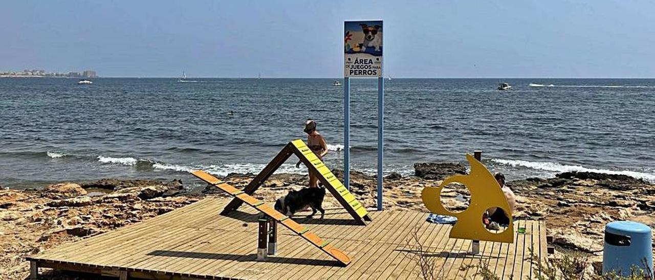 La playa canina de Torrevieja estrena juegos y una ducha - Información