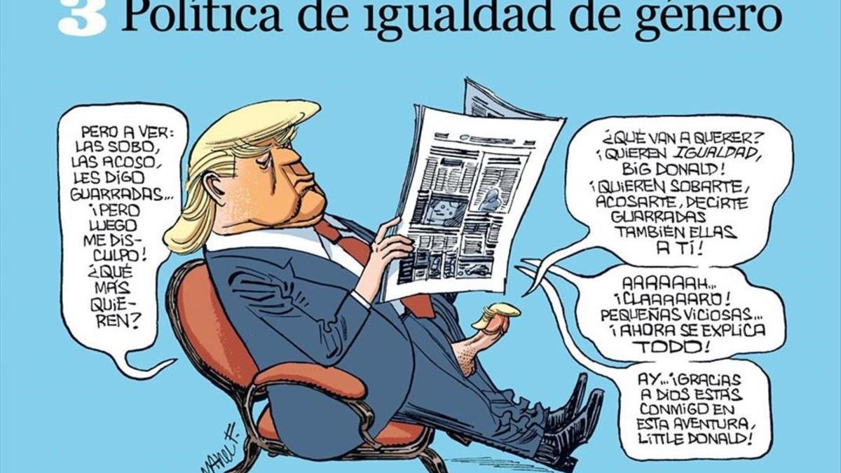 Chiste sobre Trump en 'Orgullo y Satisfacción', de Manel Fontdevila.