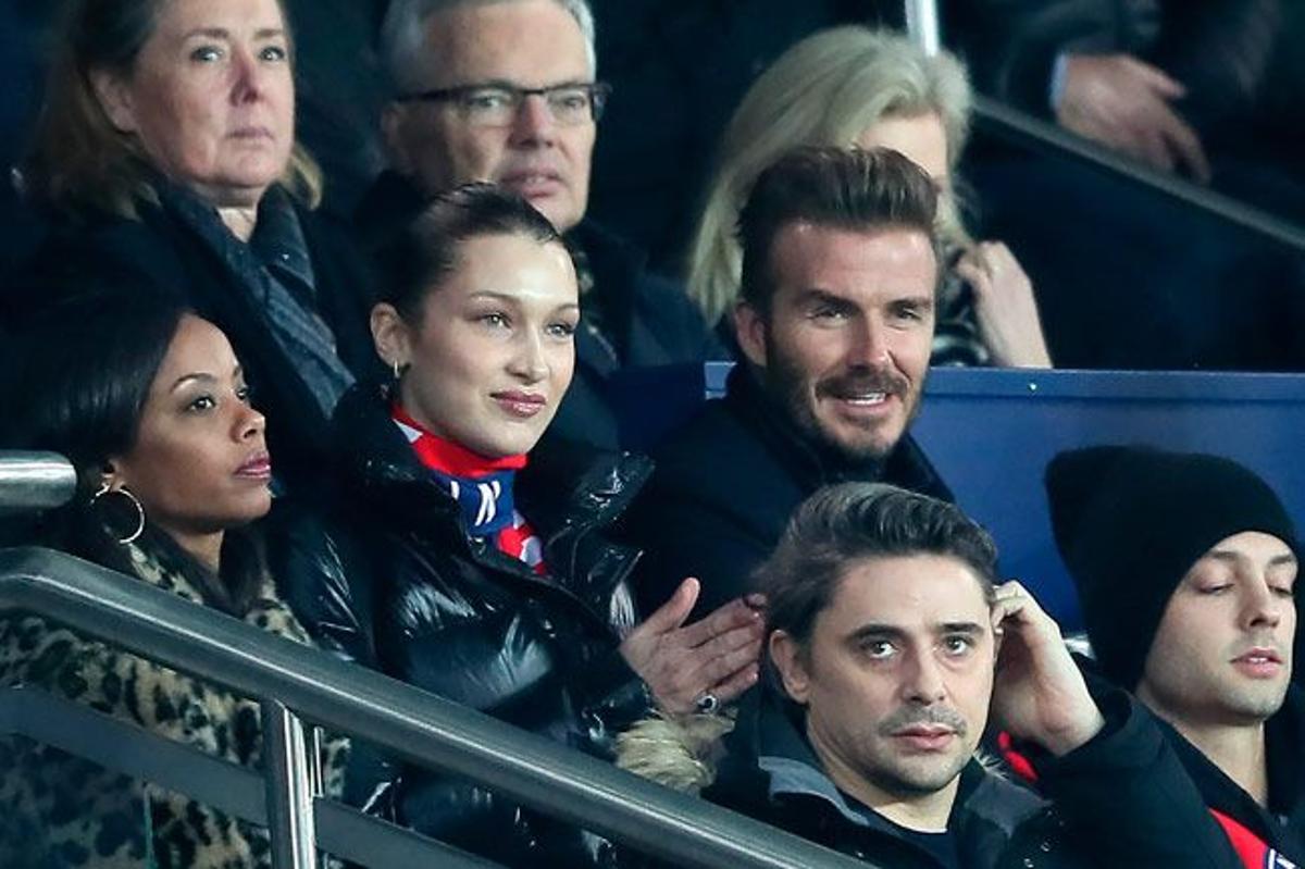 Bella Hadid y David Beckham juntos en París en un partido de fútbol