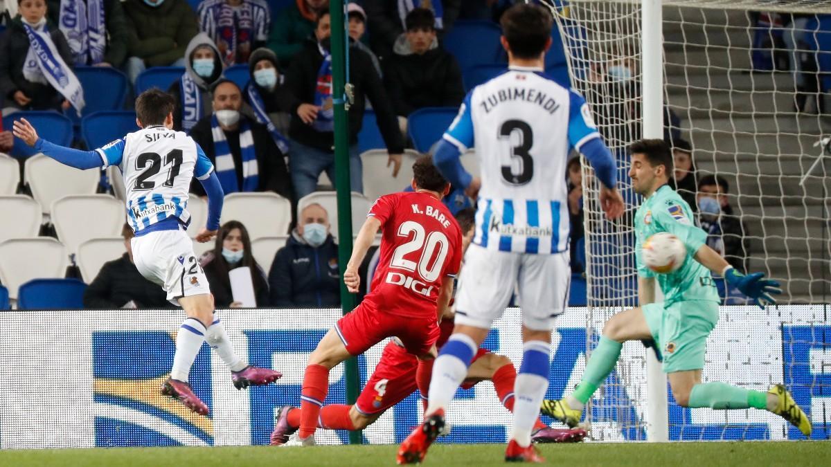 Oier, en un encuentro contra la Real