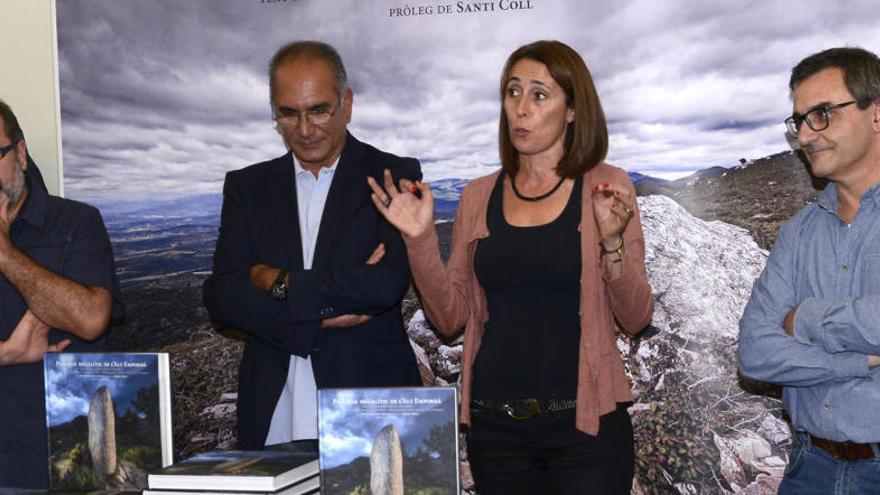 Santi Coll, Francesc Cruanyes, Sònia Martínez i Jordi Casals, (d&#039;esquerra a dreta), durant la presentació