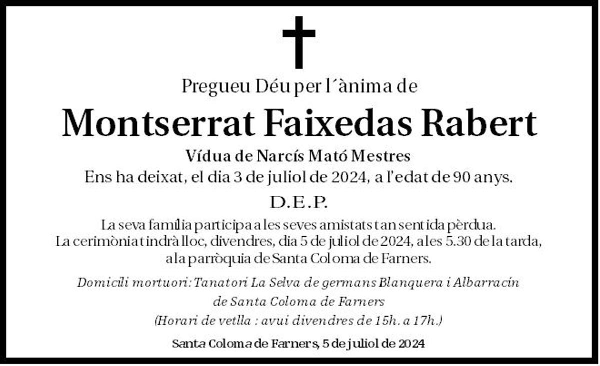 Montserrat Faixedas Rabert.