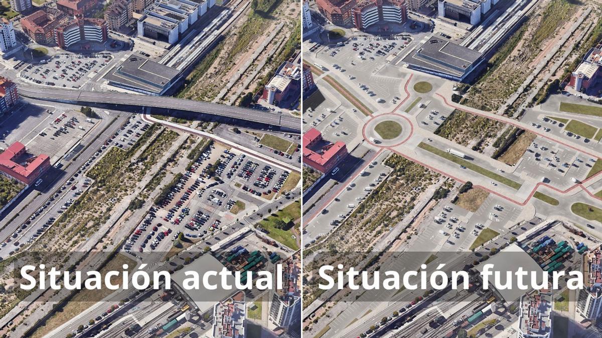 Situación actual y futura ordenación de la zona de Carlos Marx.
