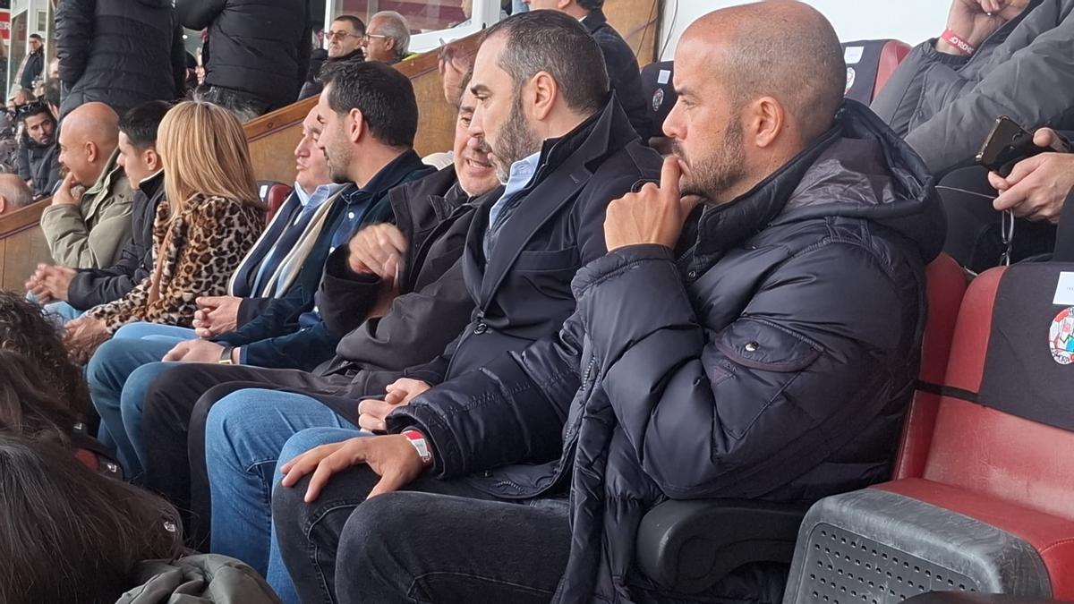 Víctor de Aldama en el palco del Ruta de la Plata este domingo, en el encuentro contra el Real Madrid Castilla.