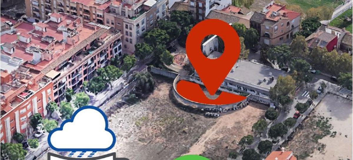 Situación del primer depósito de tormenas en Picanya en la C/ Alqueria Rulla.