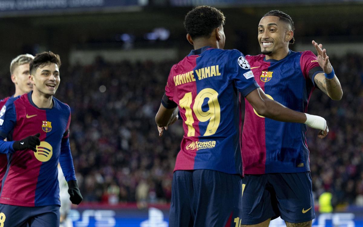 Raphinha, Lamine y Pedri son tres de las grandes estrellas del FC Barcelona