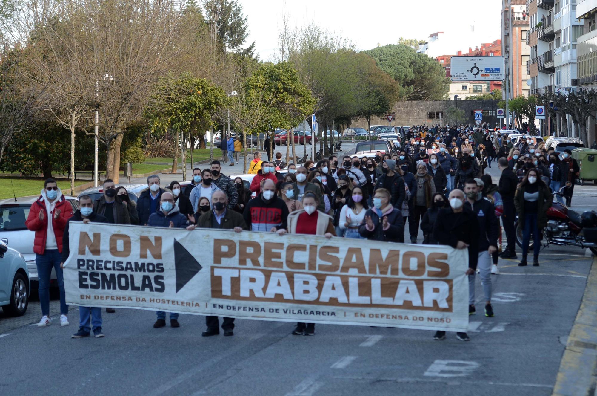 Manifestación masiva de la hostelería en Vilagarcía