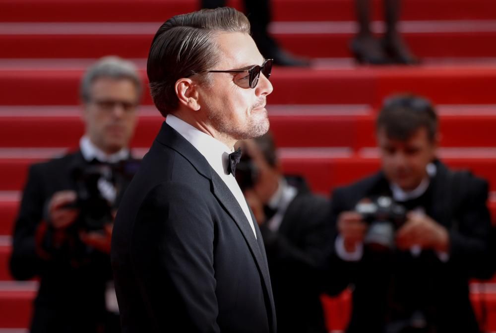 Los actores Brad Pitt y DiCaprio, en Cannes.