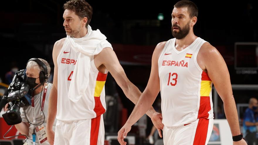 Los hermanos Gasol, con la selección española.