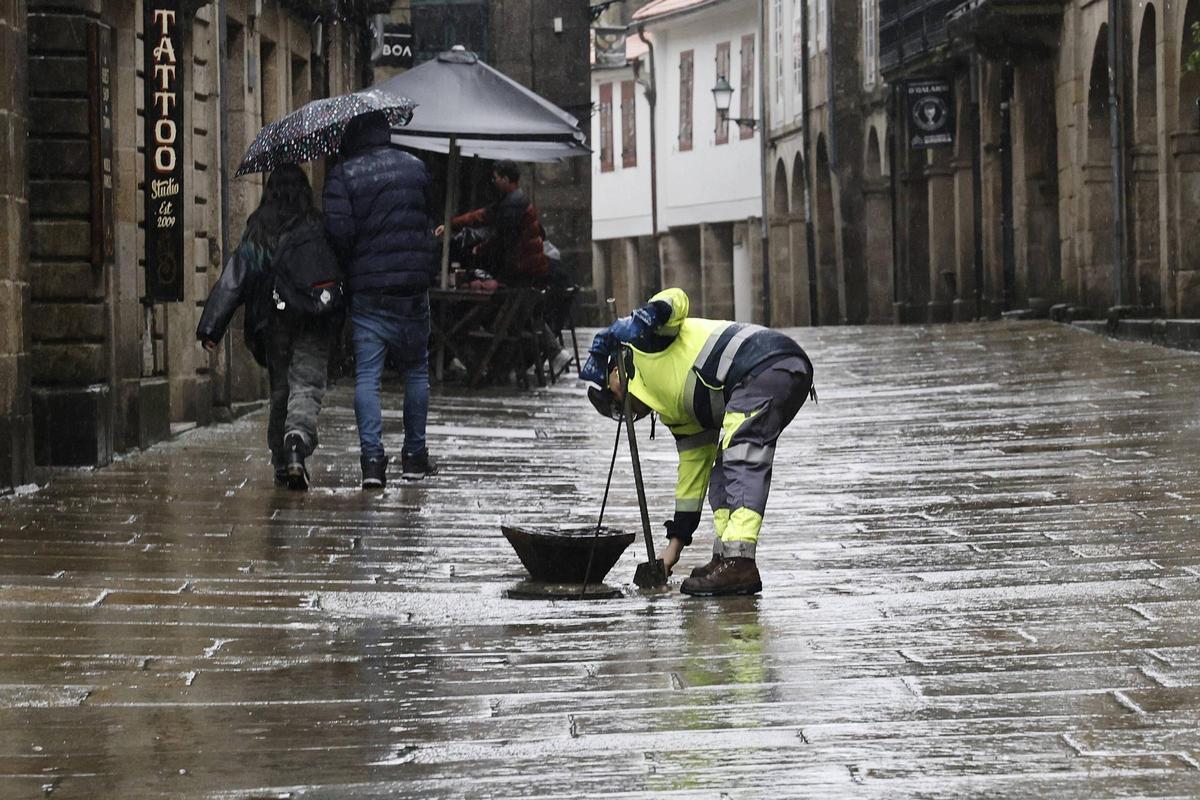Santiago bajo la borrasca Leonardo