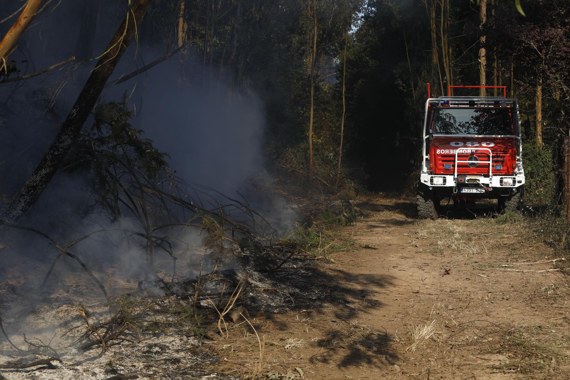 En imágenes: se reactiva el incendio en la vertiente gijonesa del Monte Areo