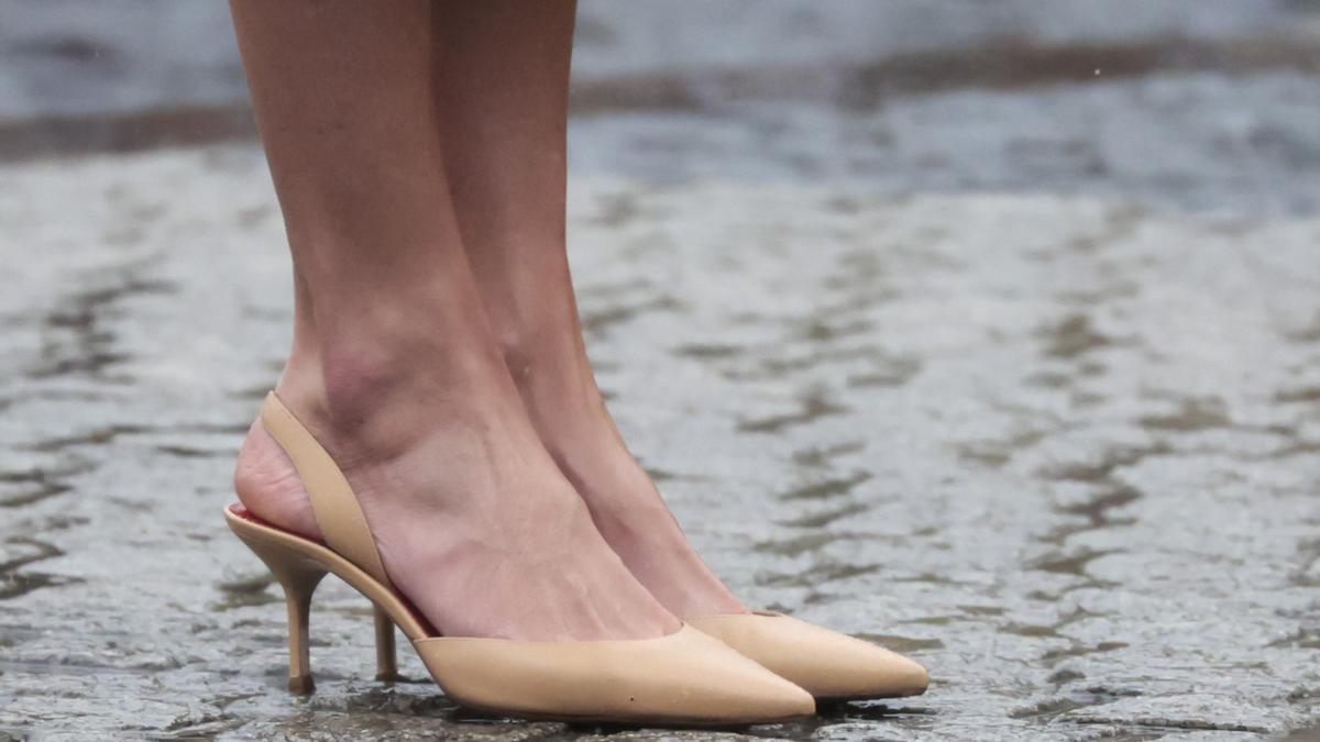 Detalle de los zapatos de la reina Letizia