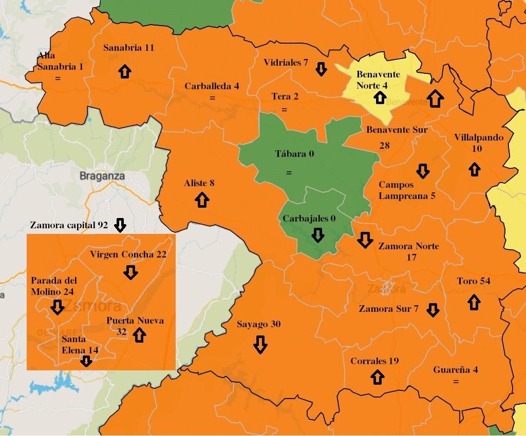 Mapa de contagios semanales actualizado a fecha de este miércoles