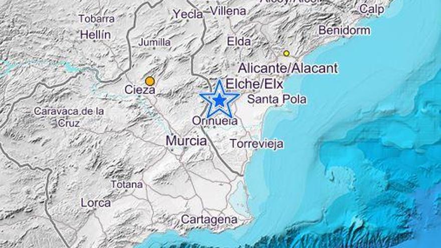 Elche nota el terremoto localizado entre Albatera y Crevillent
