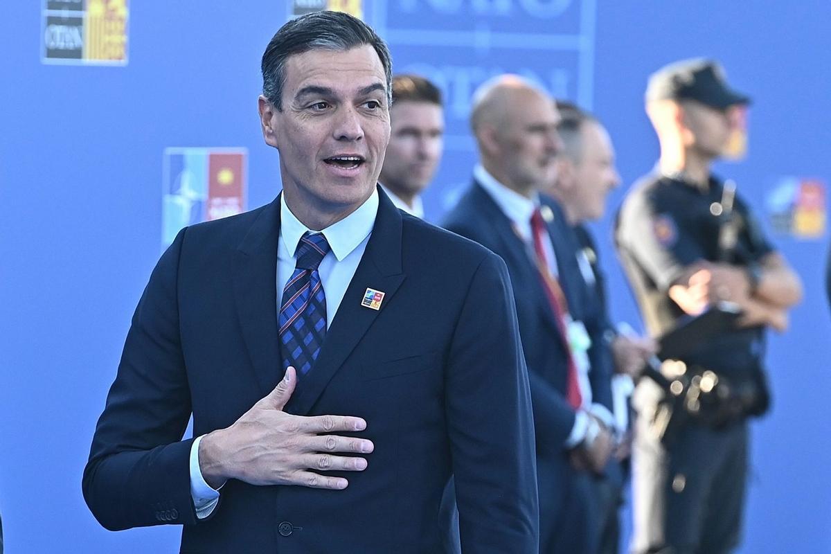 GRAF9930. MADRID, 29/06/2022.- El presidente del Gobierno, Pedro Sánchez a su llegada a la primera jornada de la cumbre de la OTAN celebrada en Ifema en Madrid este miércoles. EFE/ Fernando Villar