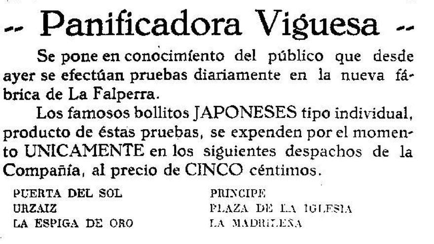Anuncio publicado en El Pueblo Gallego el 26 de octubre de 1924.