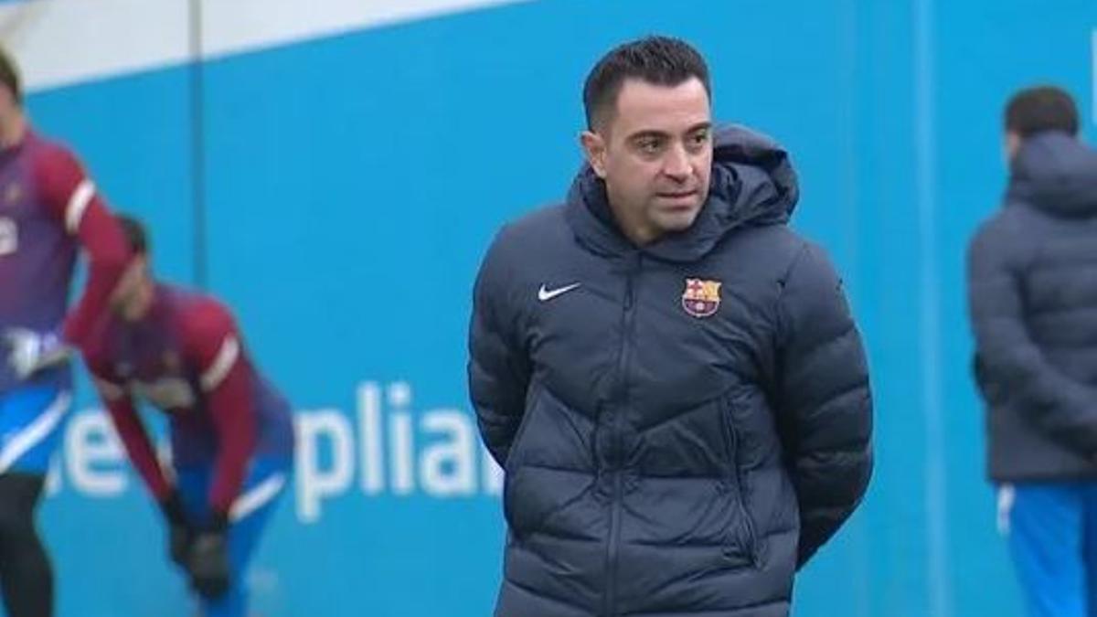 Xavi durante un entrenamiento