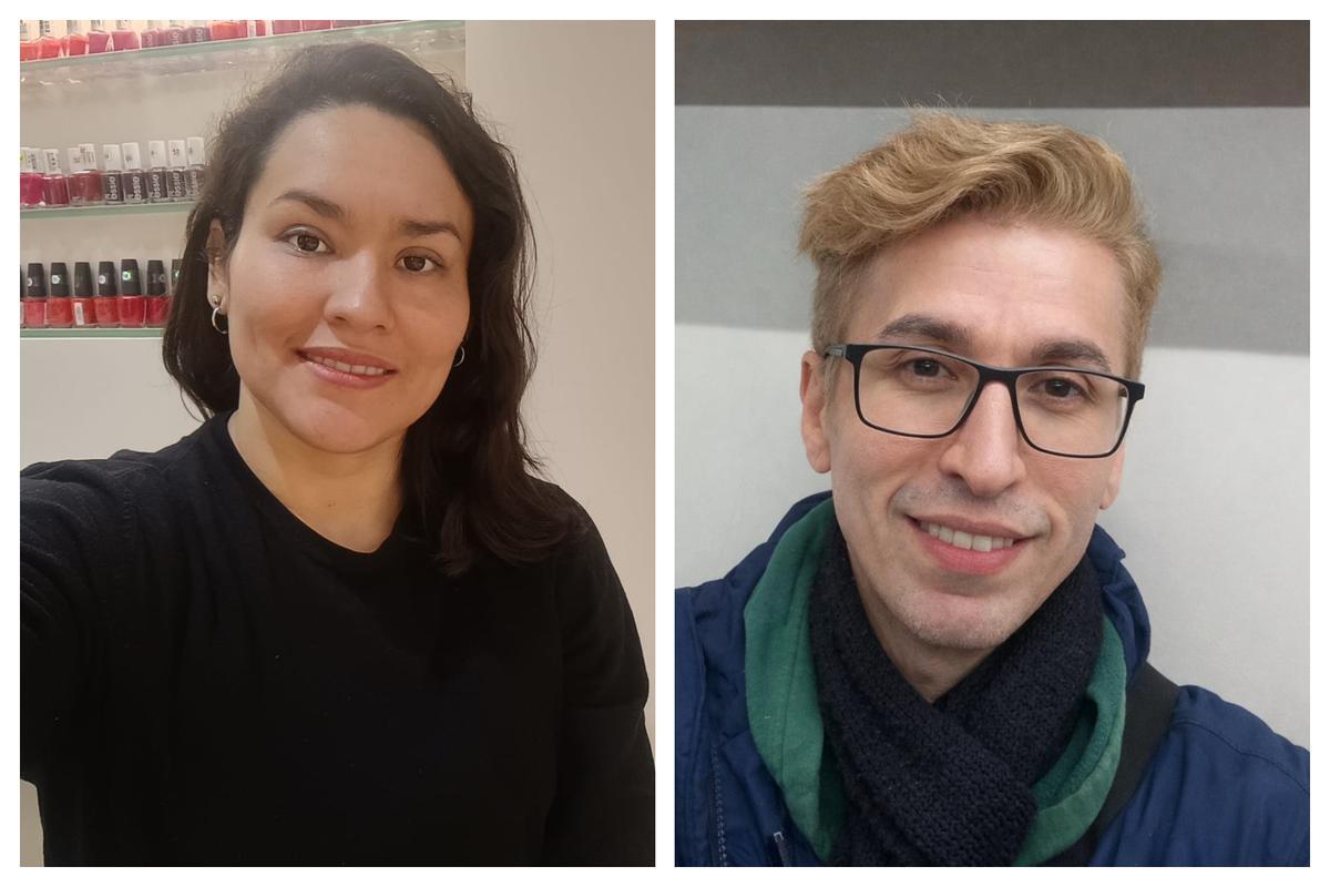 Ross Mori y Haraldo Pereira, dos de los alumnos de los cursos de catalán del CNL L'Heura de Santa Coloma de Gramenet