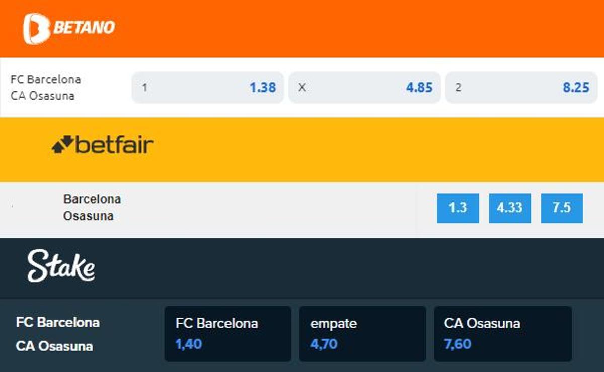 Barcelona   Osasuna comparación de apuestas