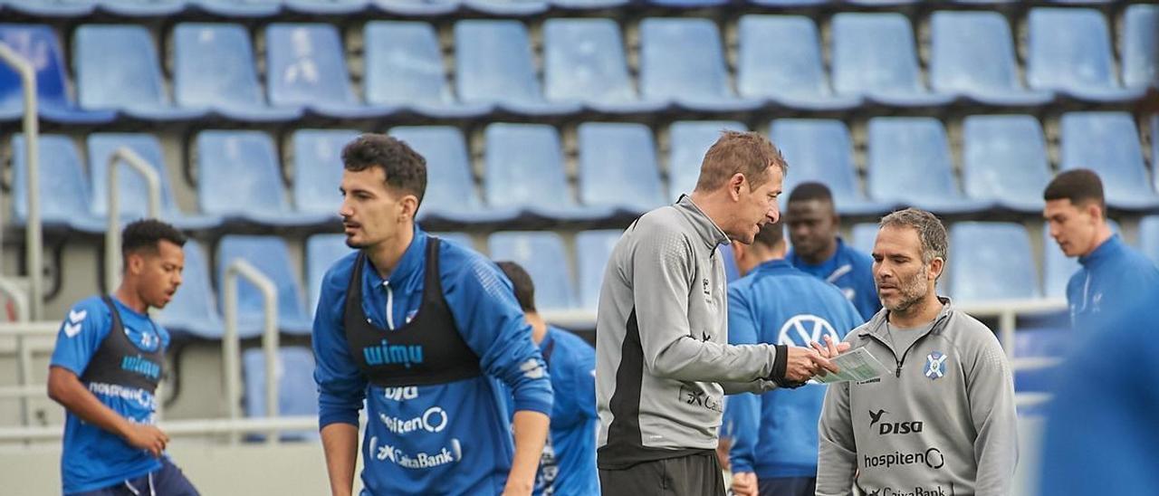 Luis Miguel Ramis, durante el entrenamiento de este jueves.