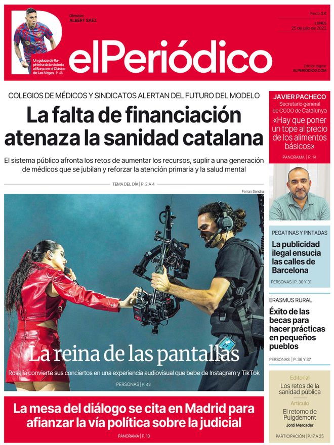 La portada d’EL PERIÓDICO del 25 de juliol del 2022