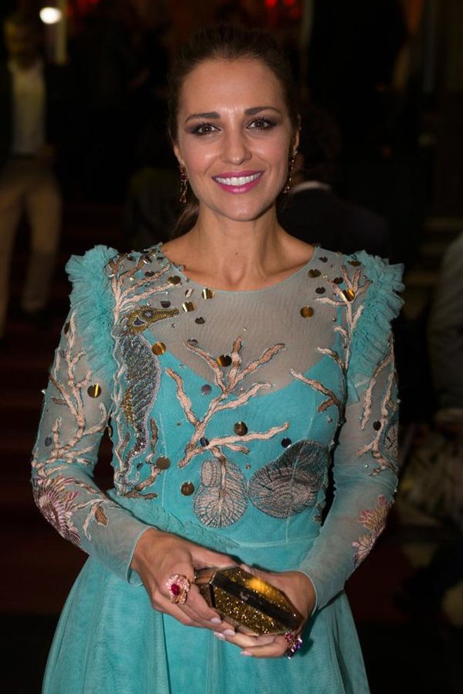 Detalle de los bordados del vestido de Paula Echevarría diseñado por Jorge Vázquez
