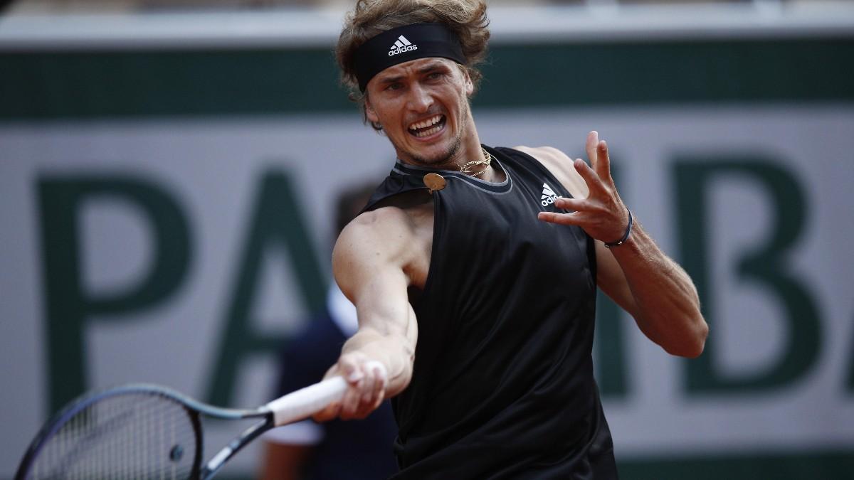 Zverev, durante el partido ante Davidovich