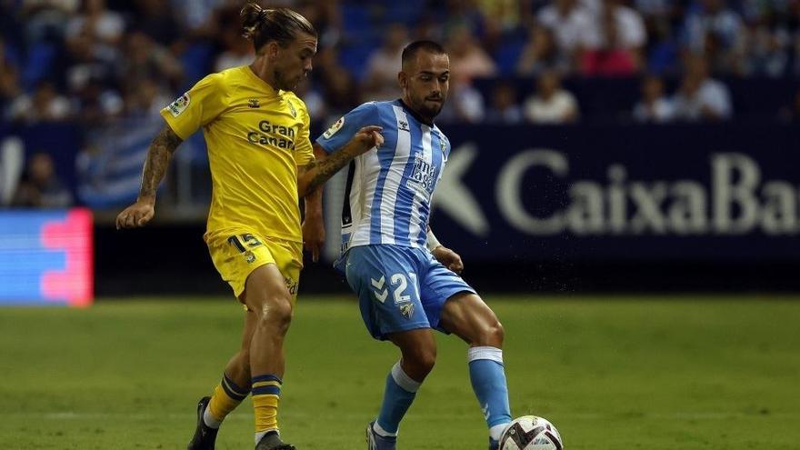 Víctor Olmo, en el partido frente a Las Palmas.