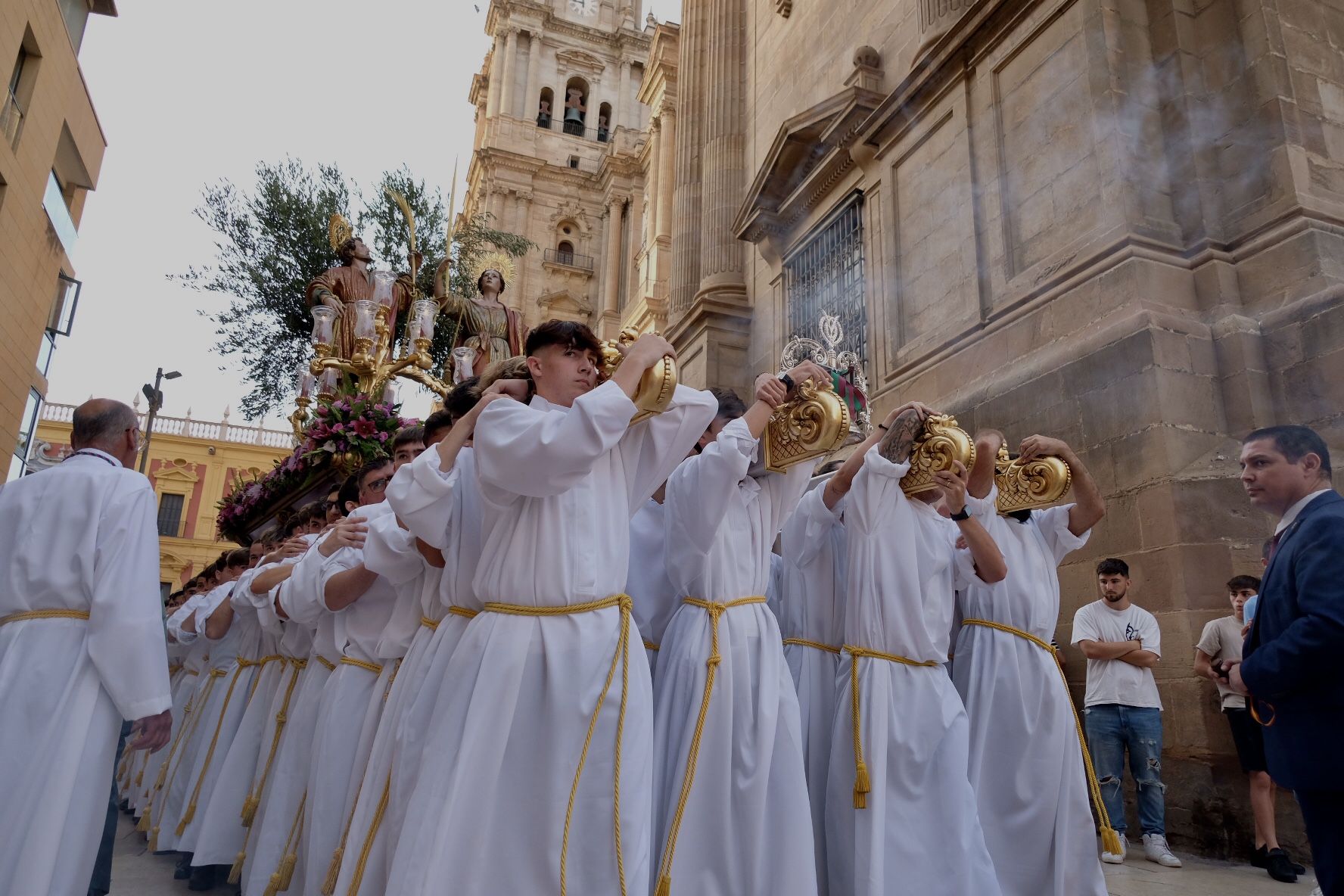 Procesión de los patronos de Málaga por las calles del Centro